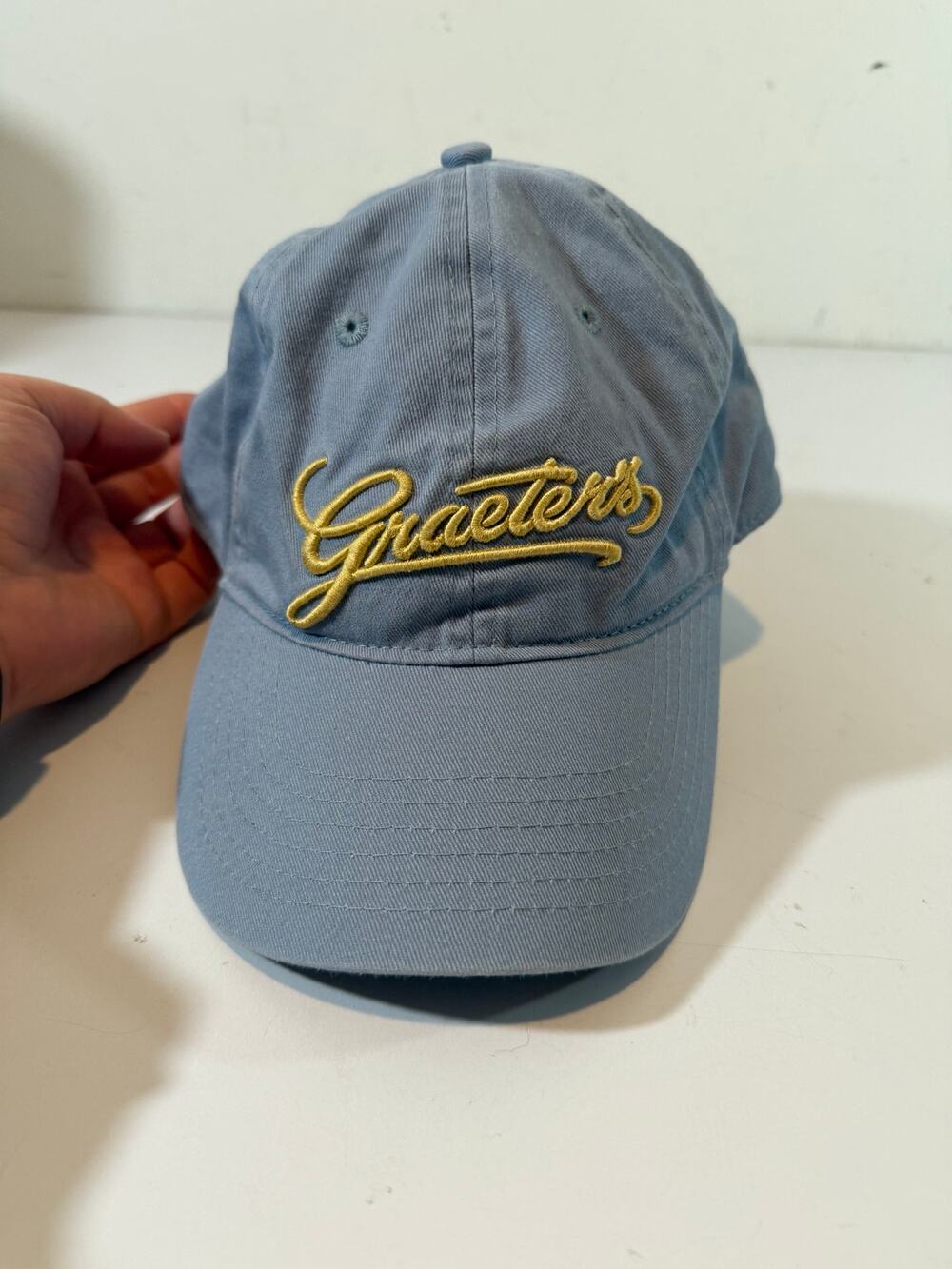 Graeters Ice Cream Light Blue Hat Cap Adjustable Strap Back Cincinnati OH